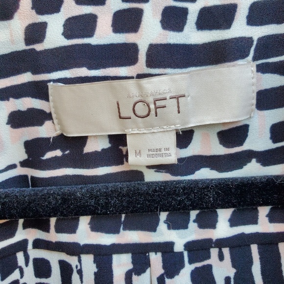 LOFT Black Pink Patterned Semi Sheer Top - Picture 5 of 7
